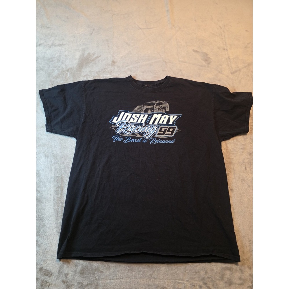 Josh May Racing 99 T-Shirt Men's 2XL Black Dirt Track Racing Graphic Tee